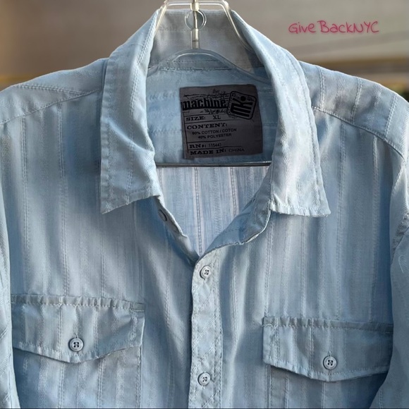 nwot Machine Button-down Long-sleeved Shirt in light blue Size XL - Picture 3 of 4